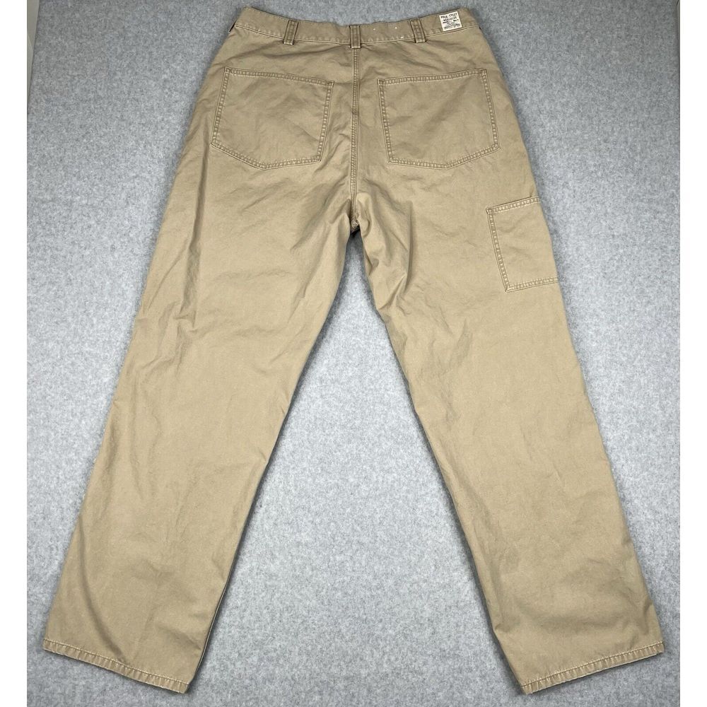 Vintage Polo Sport Ralph Lauren Pants Mens 36x34 Beige 90s Button Fly Workwear - Picture 6 of 16